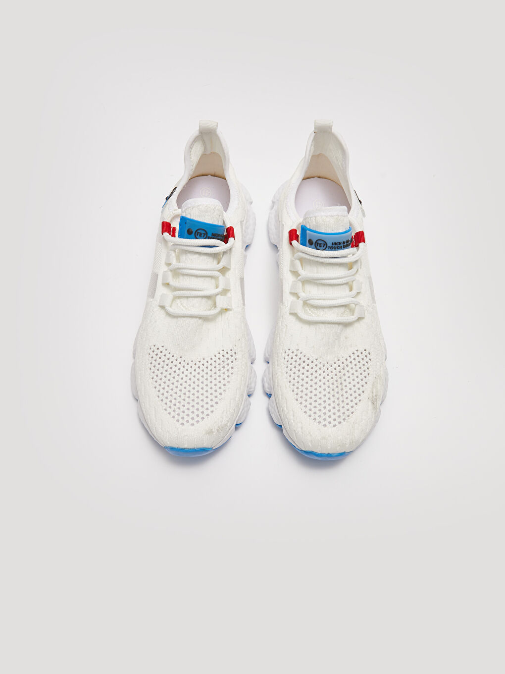 Beyaz Bağcıklı File Detaylı Erkek Aktif Spor Ayakkabı-5