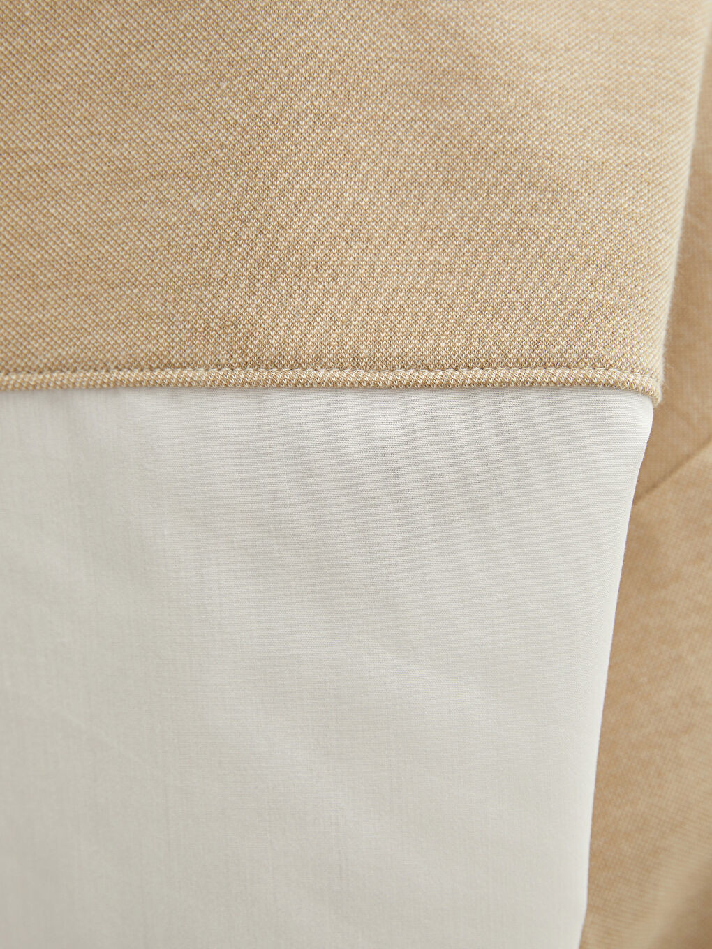 Bej Bisiklet Yaka Oversize Kadın Sweatshirt-3