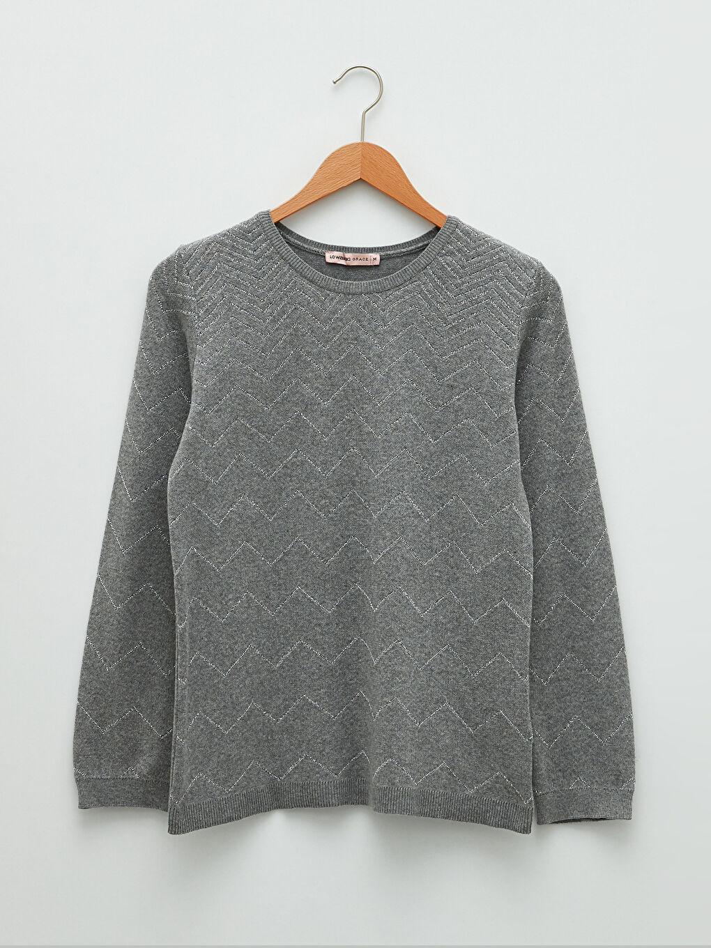 LCW Grace Crew Neck Patterned Long Sleeve Women's Knitwear Sweater -W1MB43Z8-DD0
