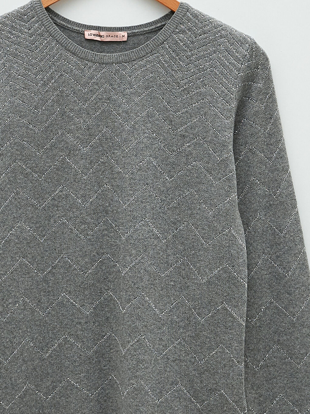LCW Grace Crew Neck Patterned Long Sleeve Women's Knitwear Sweater -W1MB43Z8-DD0