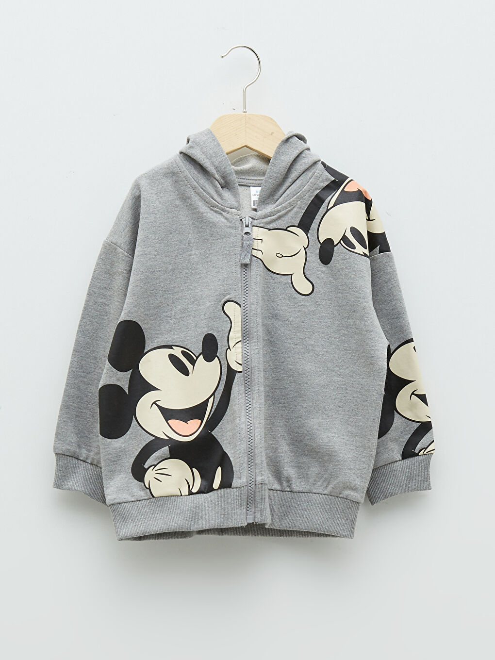 LC Waikiki Hooded Long Sleeve Mickey Mouse Printed Baby Boys' Zip-Up Sweatshirt -W1MB51Z1-D5P