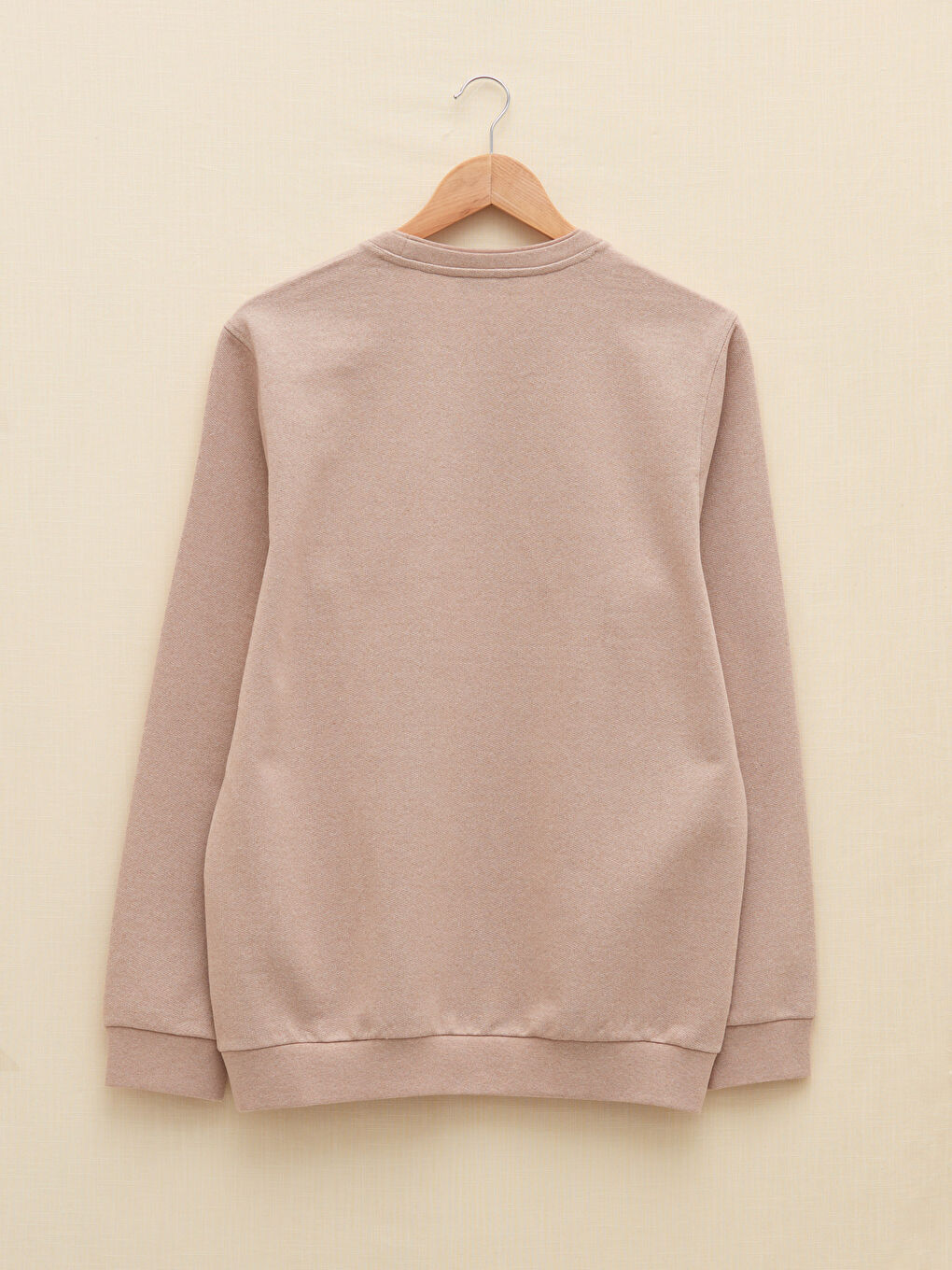 Bej Bisiklet Yaka Uzun Kollu Antalya Baskılı Erkek Sweatshirt-6