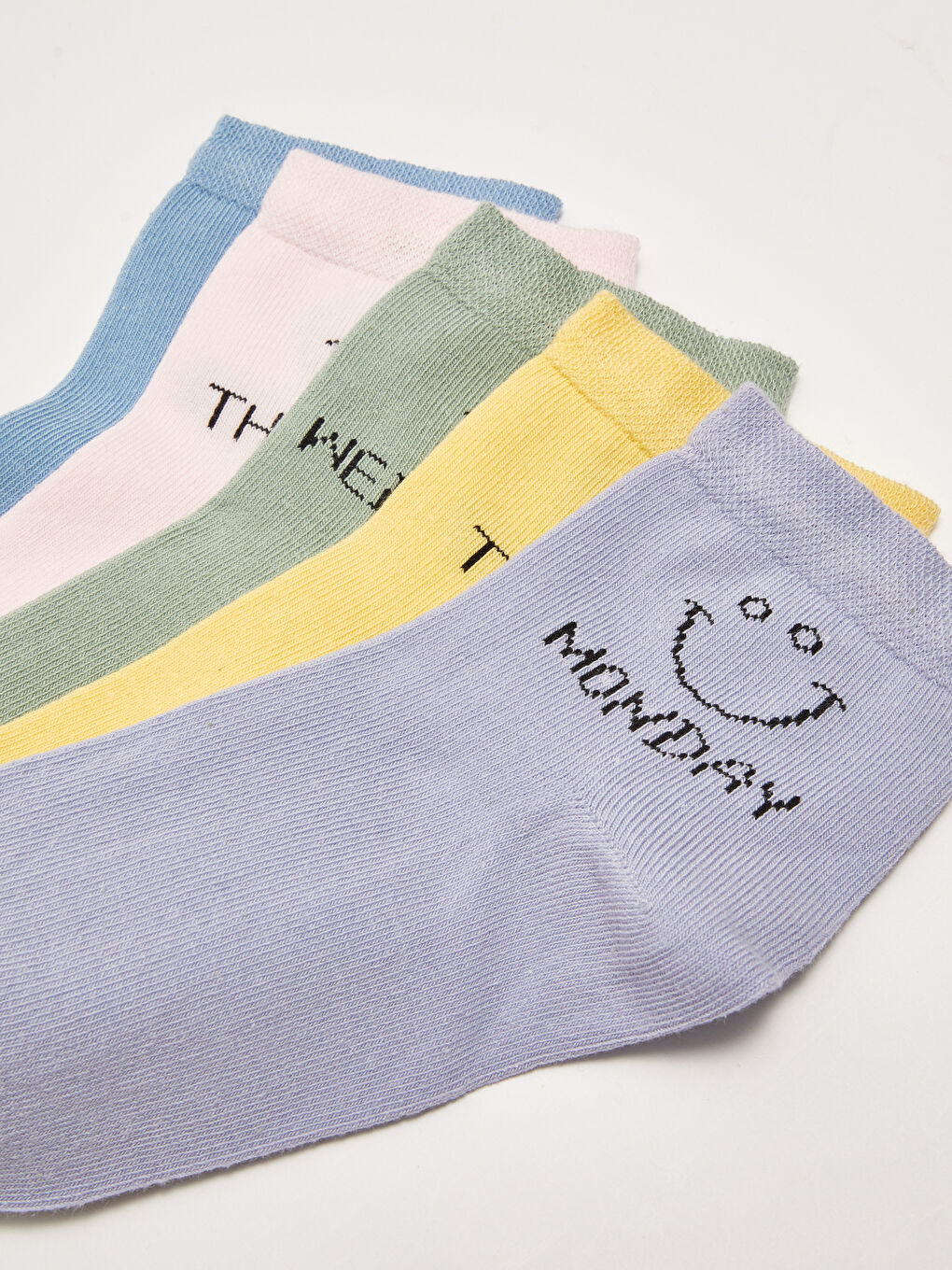 Lila Baskılı Kadın Soket Çorap 5'li-2