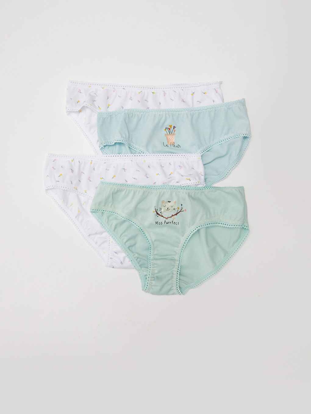 Culottes Fille en Coton Imprimé Lot de 4 pièces