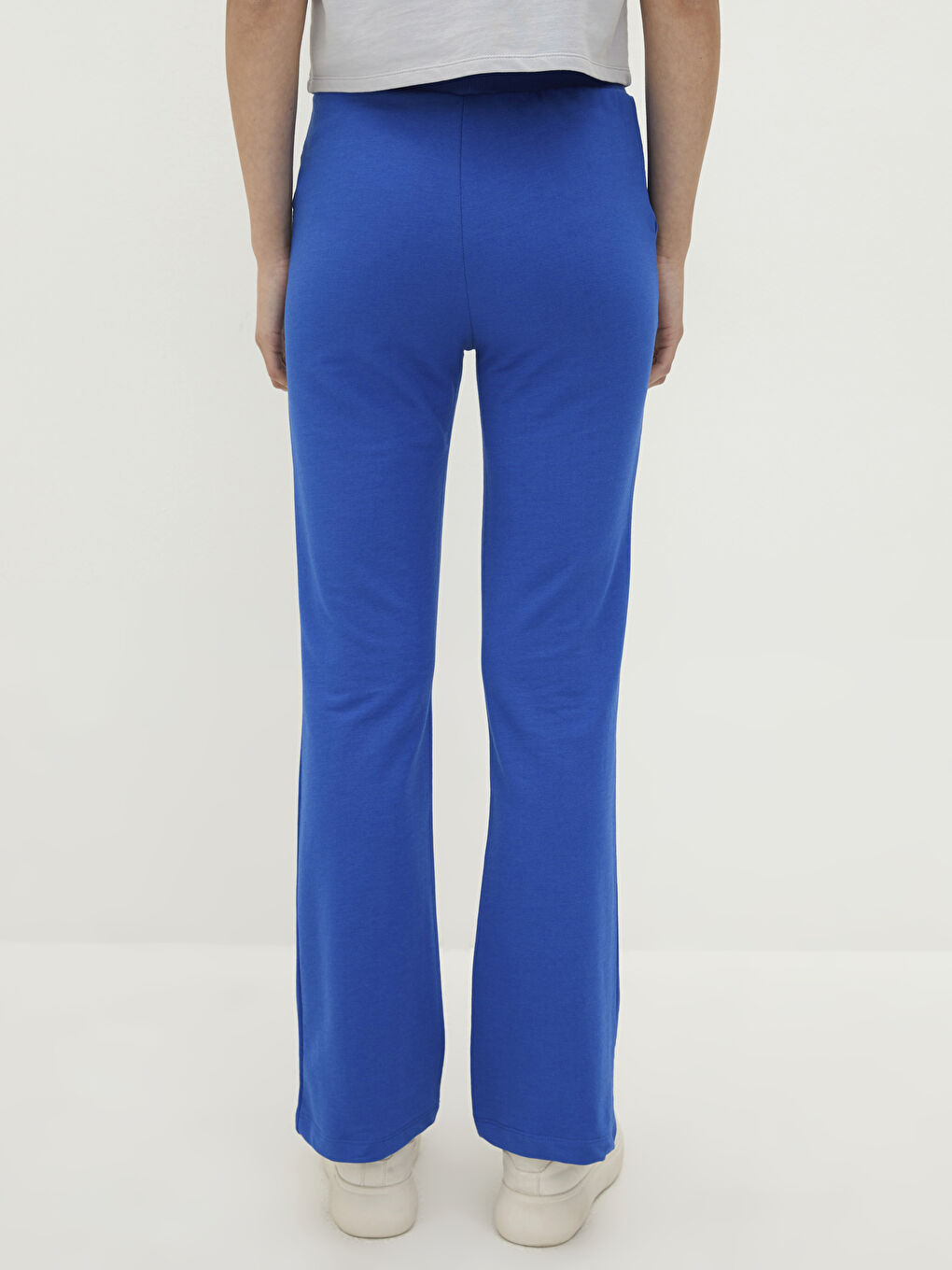 Mavi Beli Lastikli Cep Detaylı Kadın Eşofman Altı-4