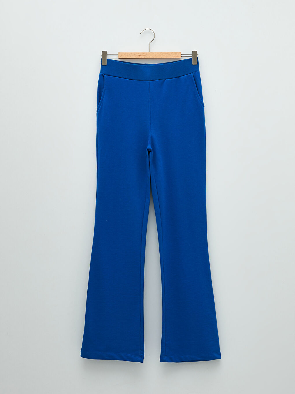 Mavi Beli Lastikli Cep Detaylı Kadın Eşofman Altı-5