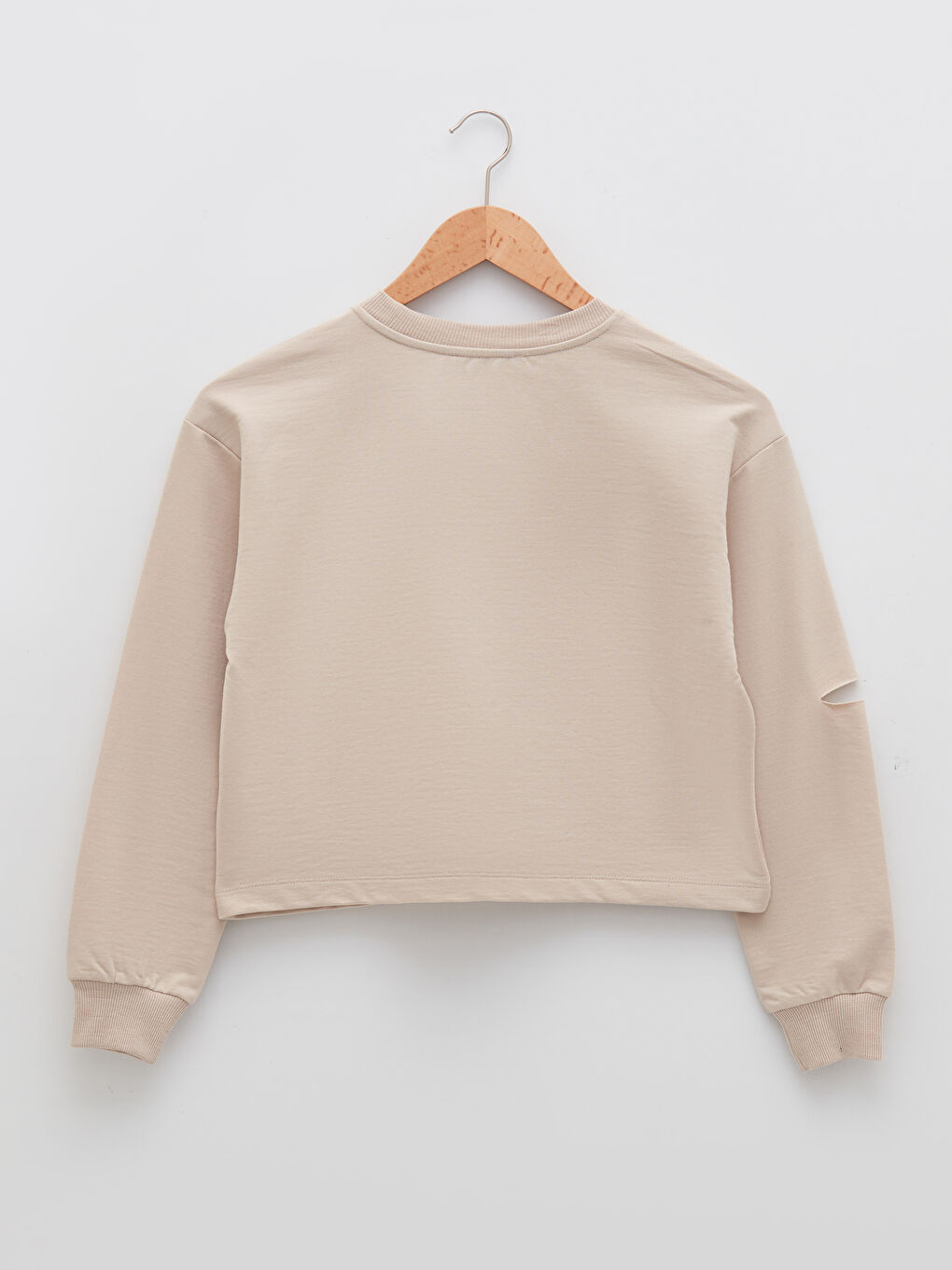 Sweatshirt à Col Rond Uni à Manches Longues pour Femmes-6