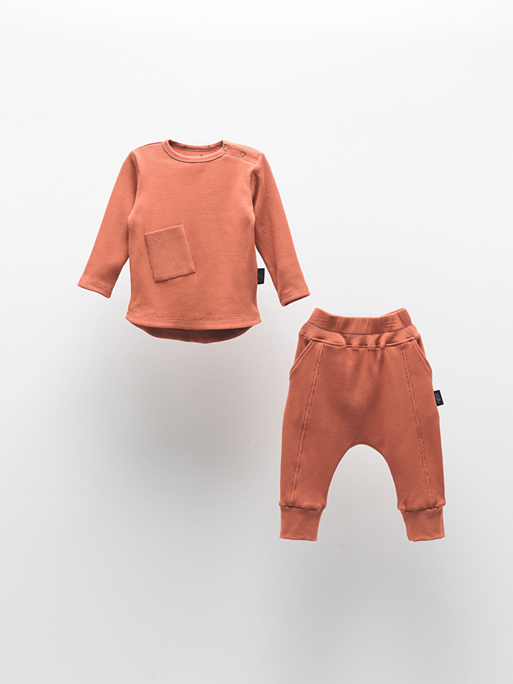 Ensemble Bébé Garçon Basique Col Rond Manches Longues Sweat-Shirt et Pantalon de Survêtement 2 Pièces-1