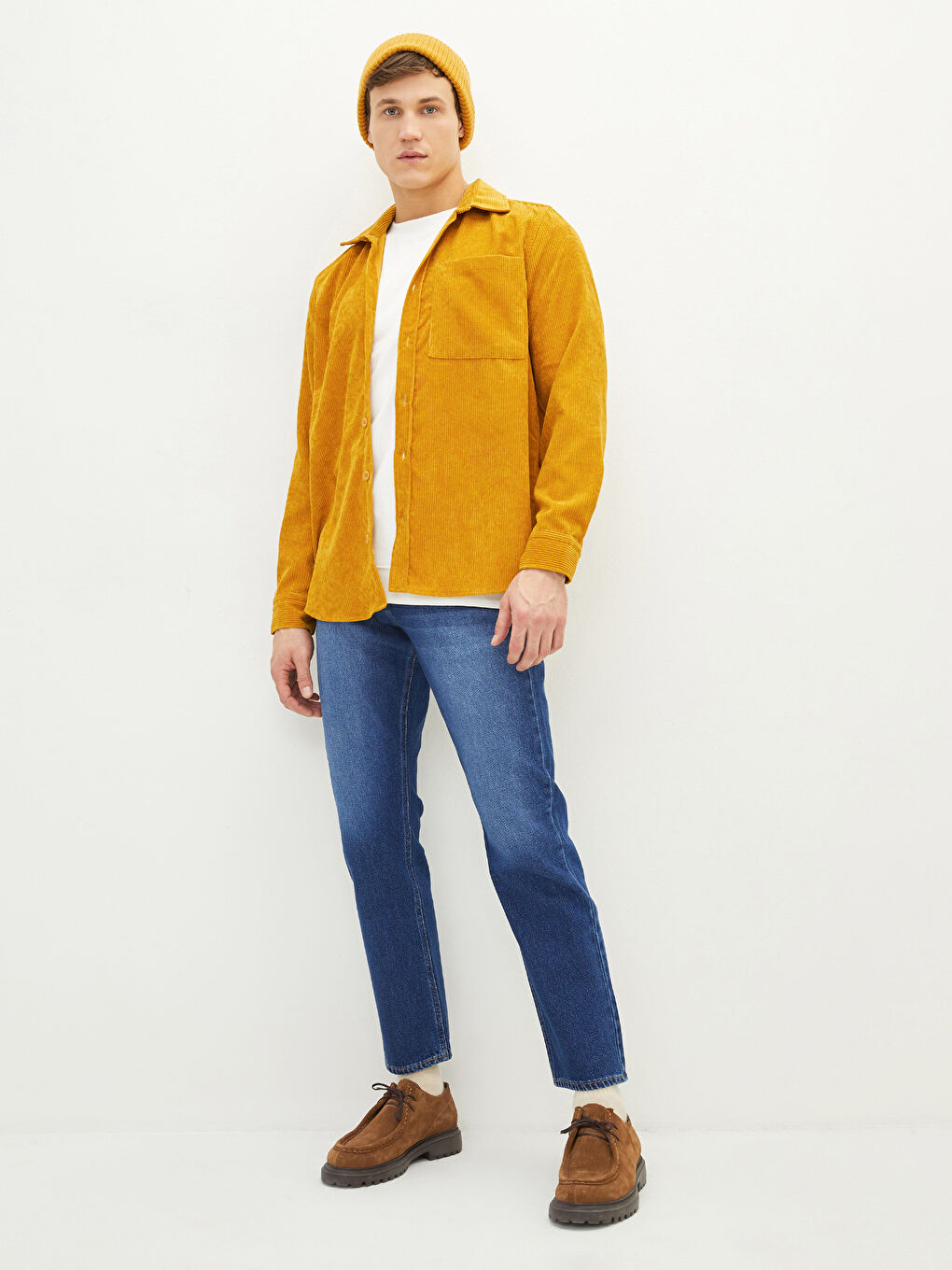 Regular Fit Long Sleeve Velvet Men's Shirt-2