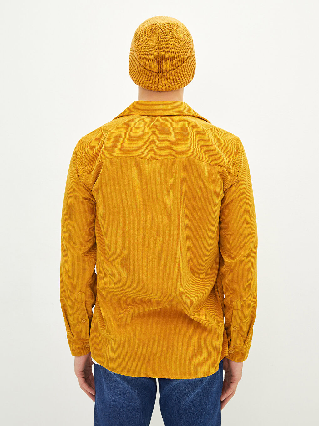 Regular Fit Long Sleeve Velvet Men's Shirt-4