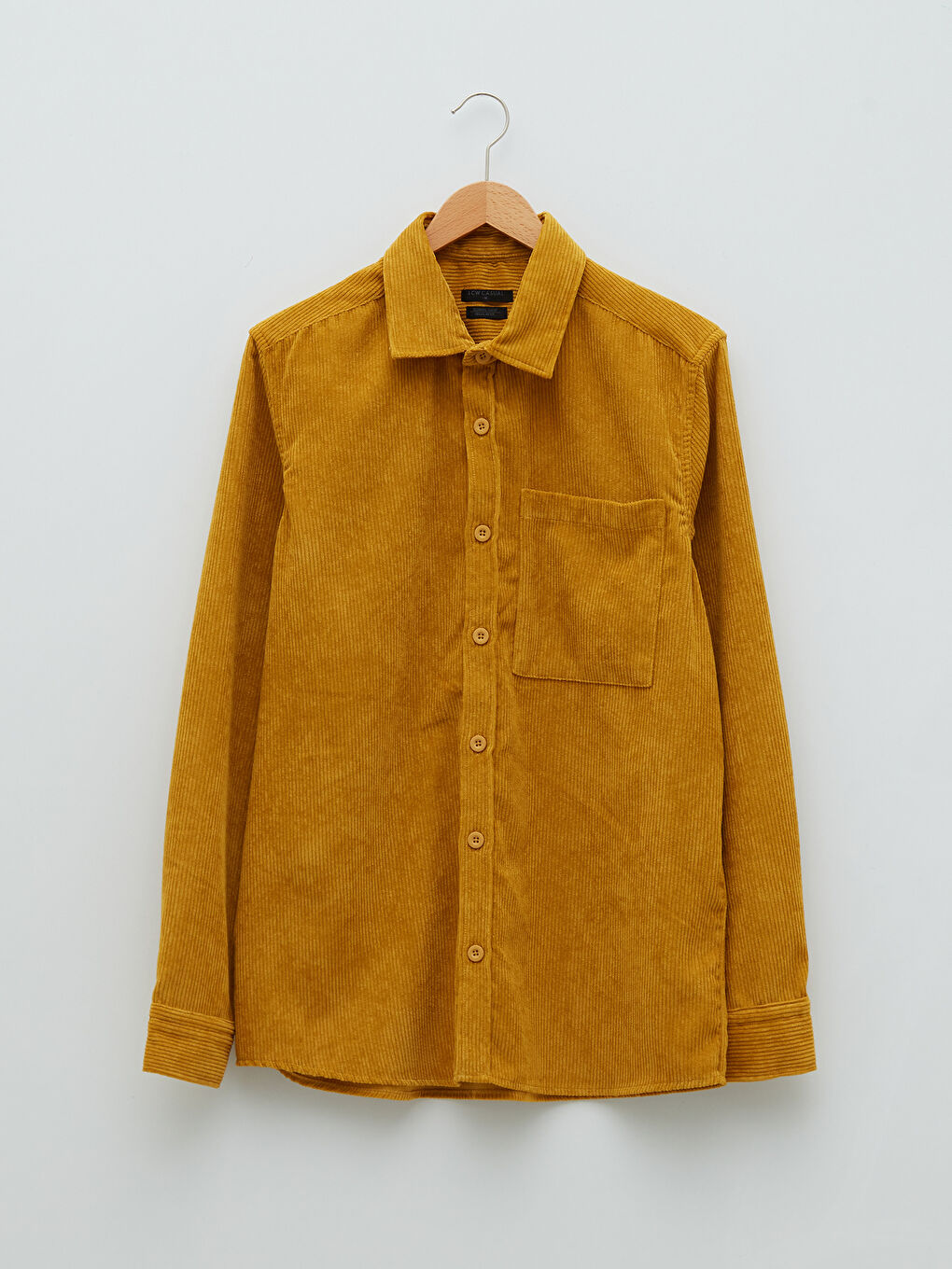 Regular Fit Long Sleeve Velvet Men's Shirt-5