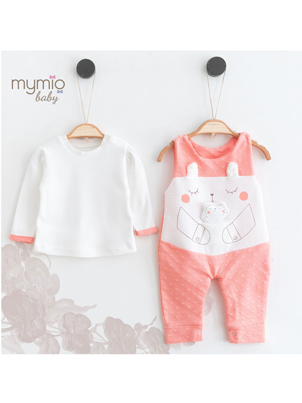 Komplet za bebe devojčice od štampanog pamuka, 2 komada