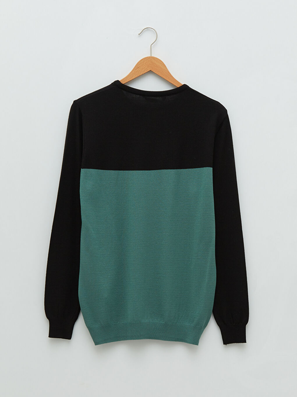 Crew Neck Long Sleeve Color Block Slim Men's Knitwear Sweater-6
