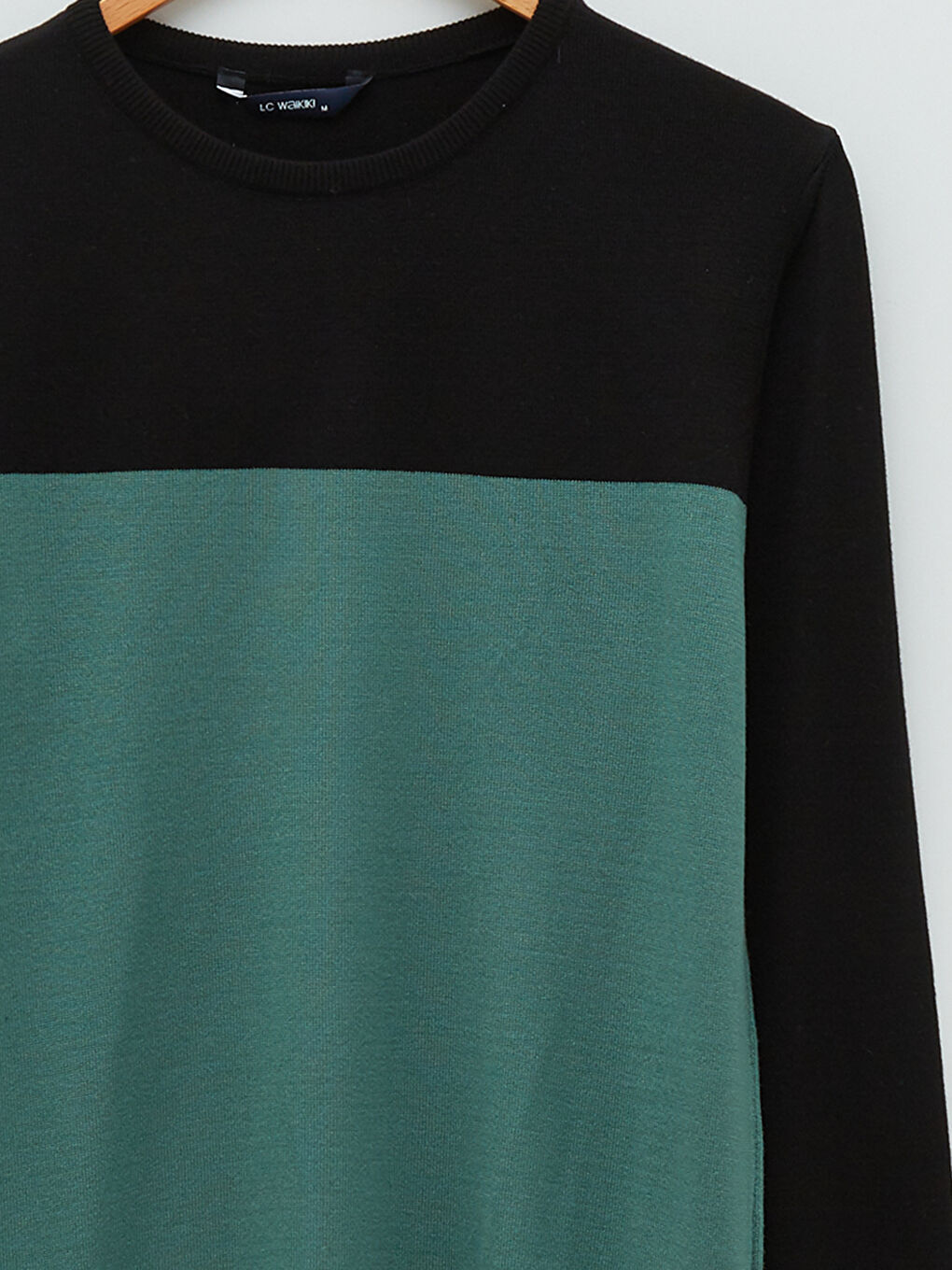 Crew Neck Long Sleeve Color Block Slim Men's Knitwear Sweater-7