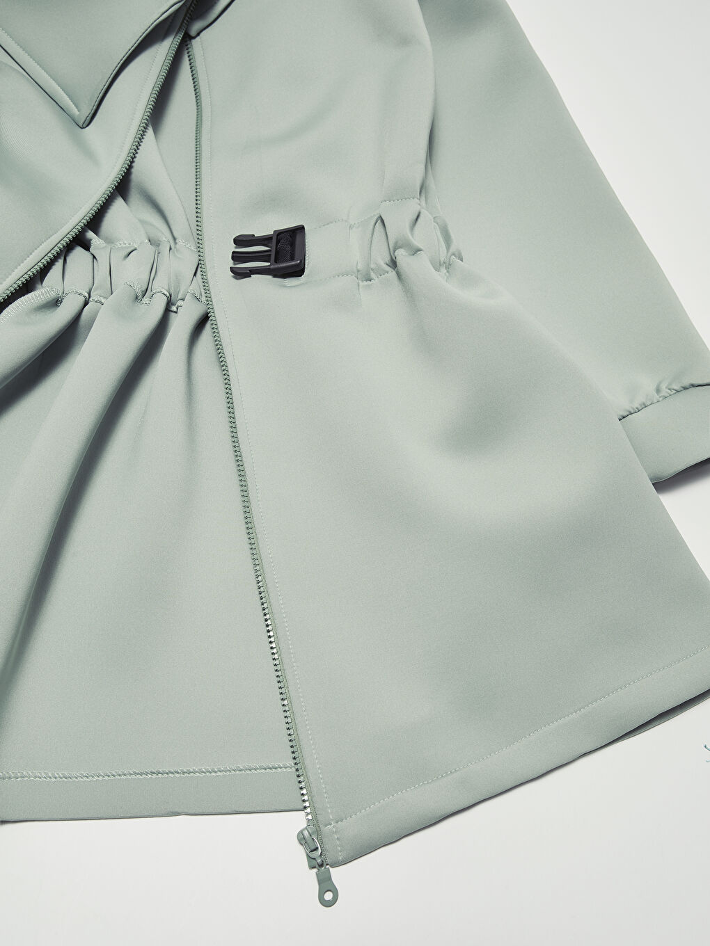 Шалевый воротник прямой пояс с деталями длинный рукав женское пальто-3