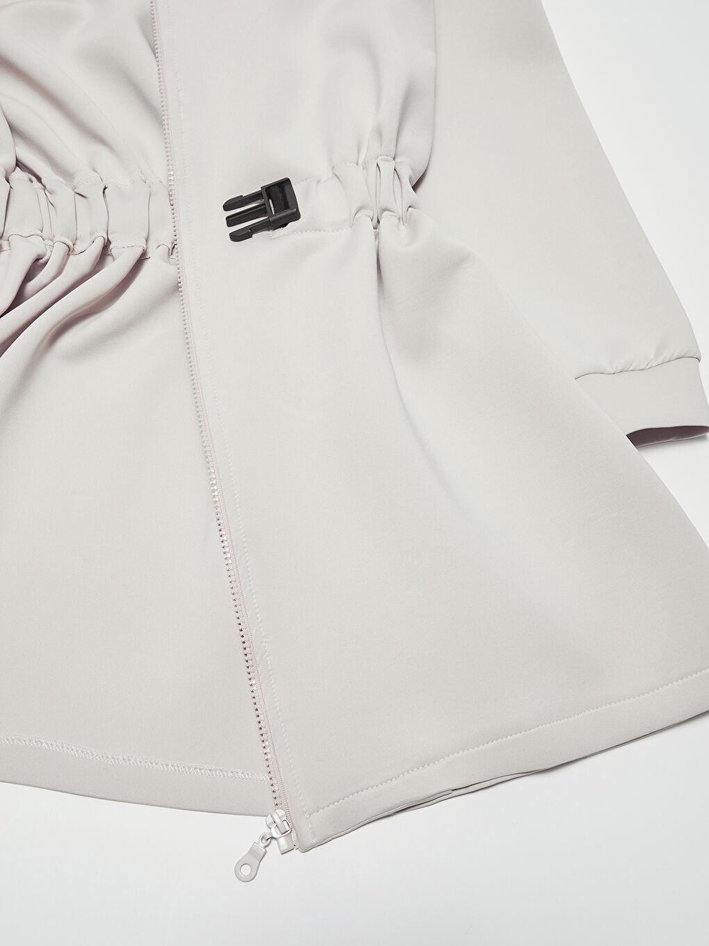 Шалевый воротник прямой пояс с деталями длинный рукав женское пальто-3