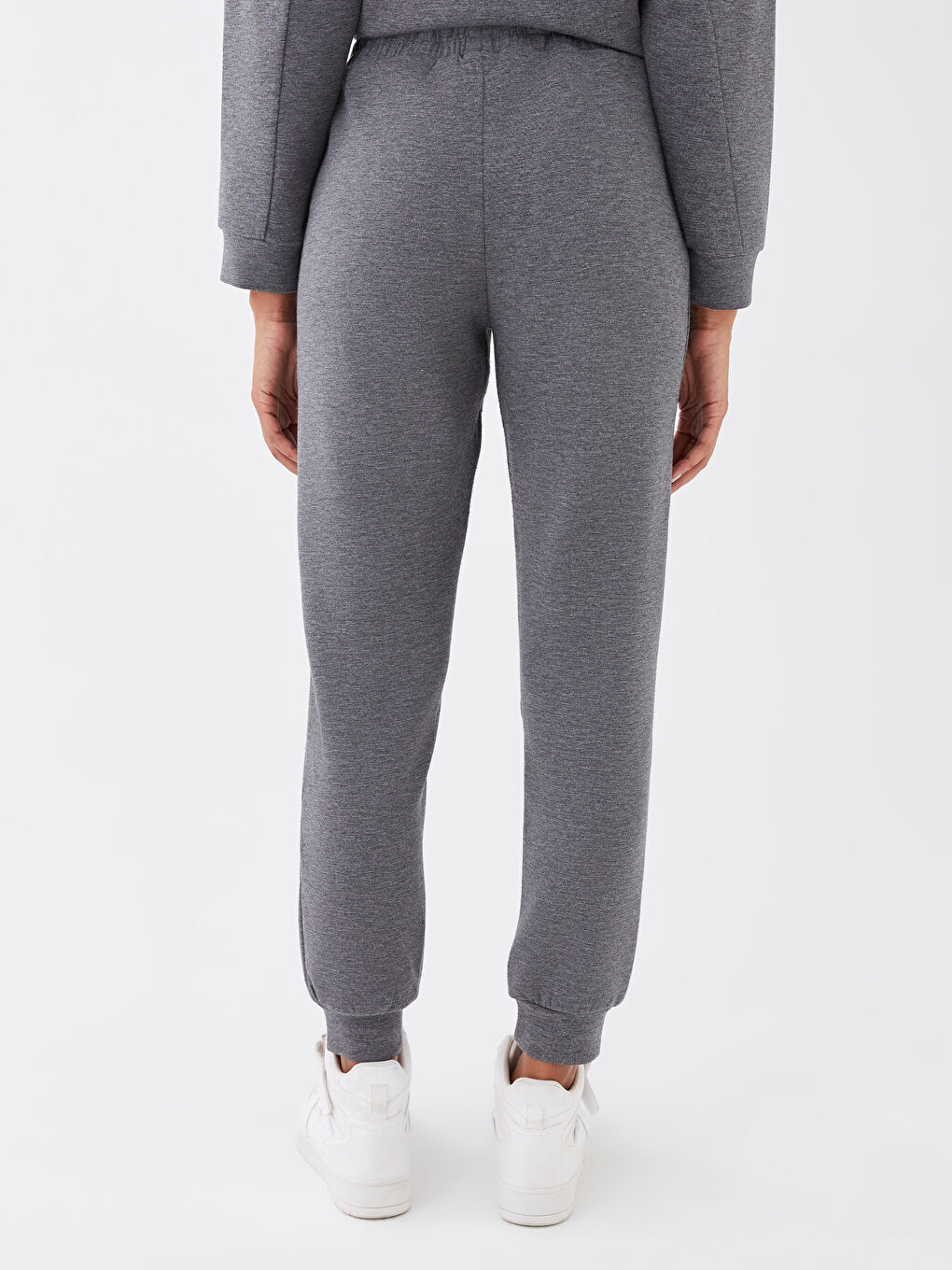 Women's Elasticated Waist Plain Jogger Sweatpants-4