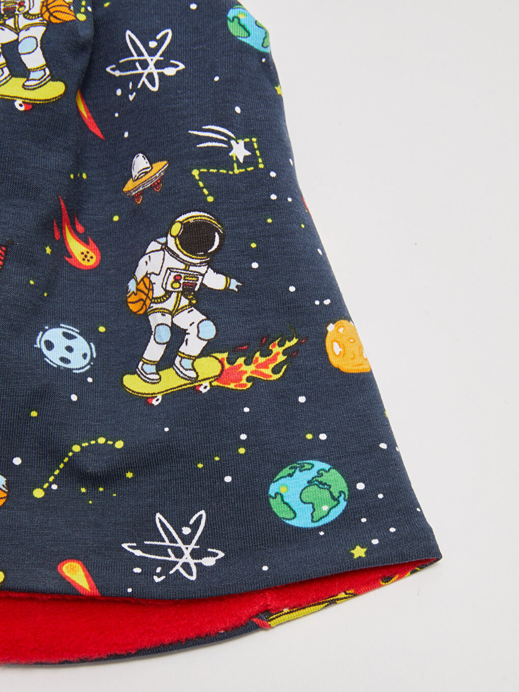 Lacivert Uzay Temalı Baskılı Erkek Çocuk Pamuklu Bere-2