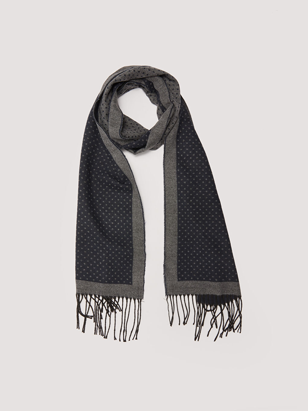 Patterned Tasseled Men's Scarf-2