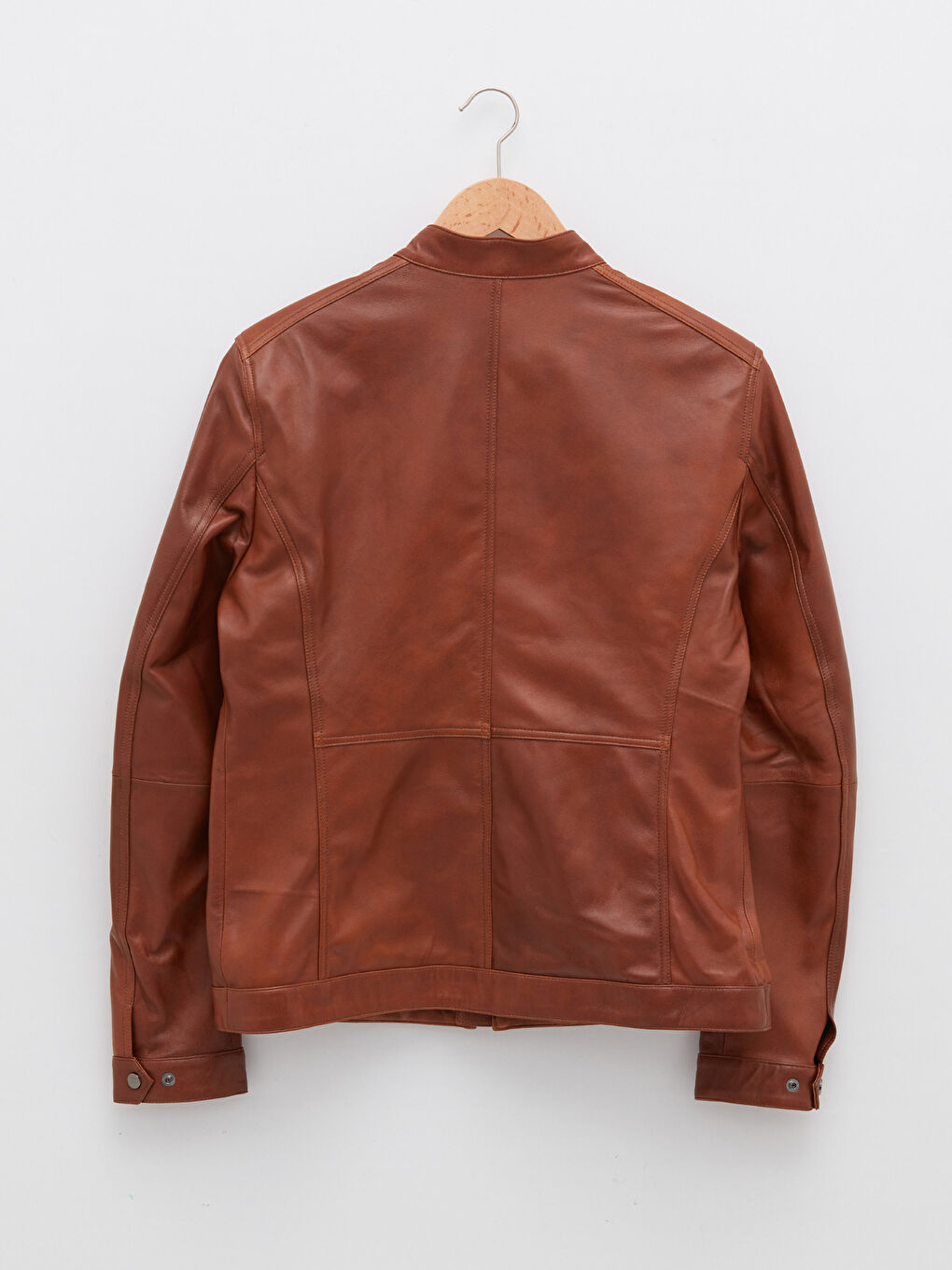 Kaput od kože za Muškarce sa Uspravnom Kragnom i Uzorkom-7