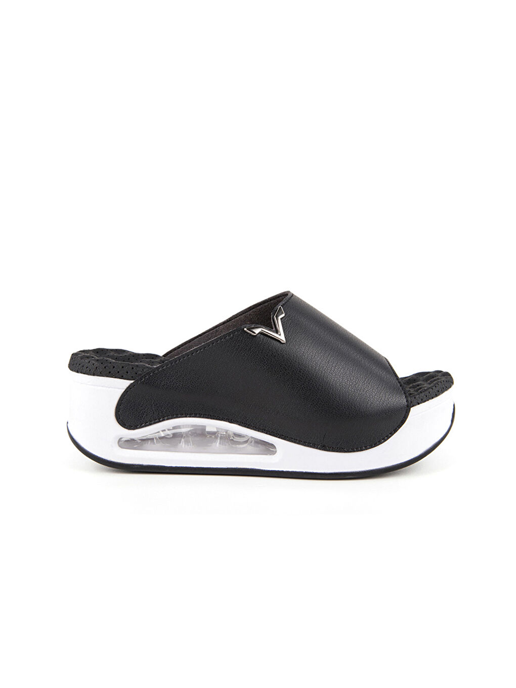 Siyah Kalın Taban Tek Bantlı Kadın Terlik