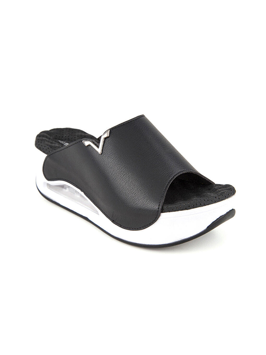 Siyah Kalın Taban Tek Bantlı Kadın Terlik-2