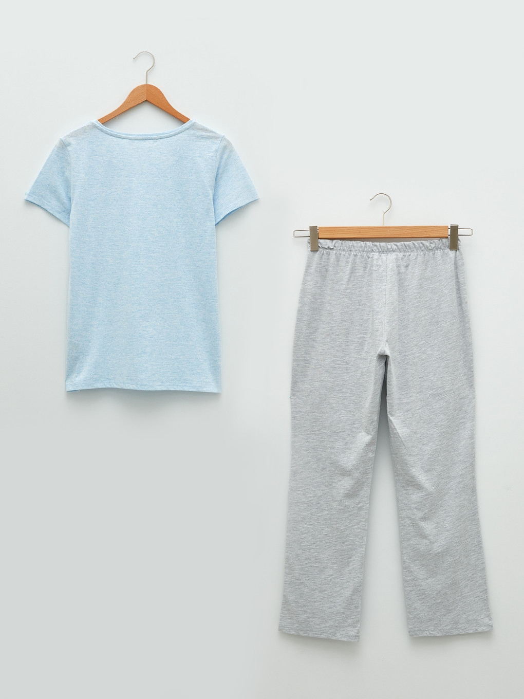 Crew Neck Patterned Short Sleeve Women's Pyjamas Set-6