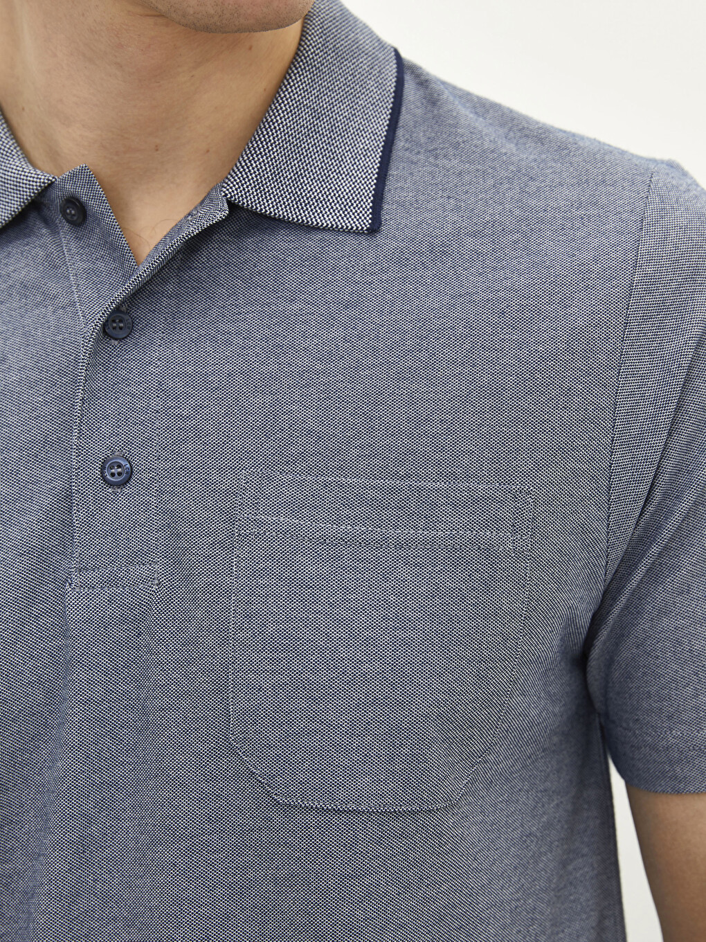Polo Neck Short Sleeve Men's T-shirt-3