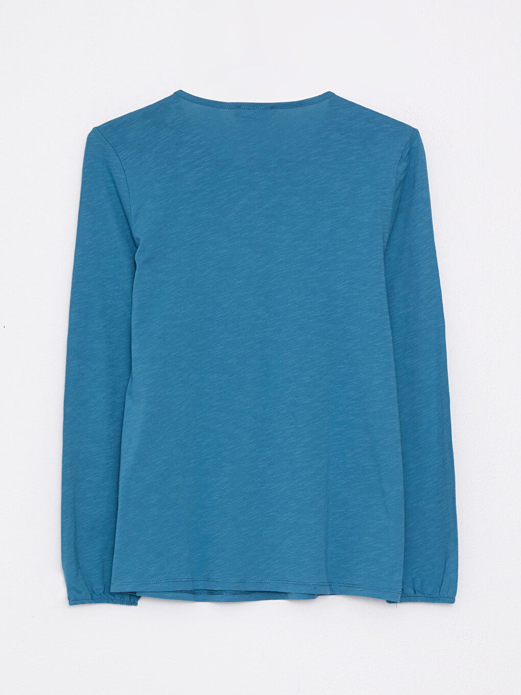 Tie Collar Embroidered Long Sleeve Cotton Women's Blouse-6