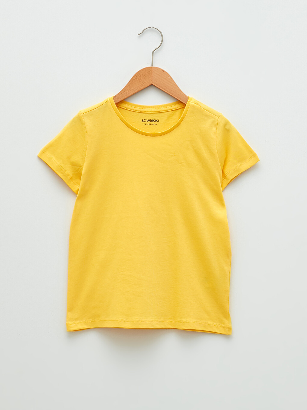 Crew Neck Basic Short Sleeve Cotton Girls T-shirt