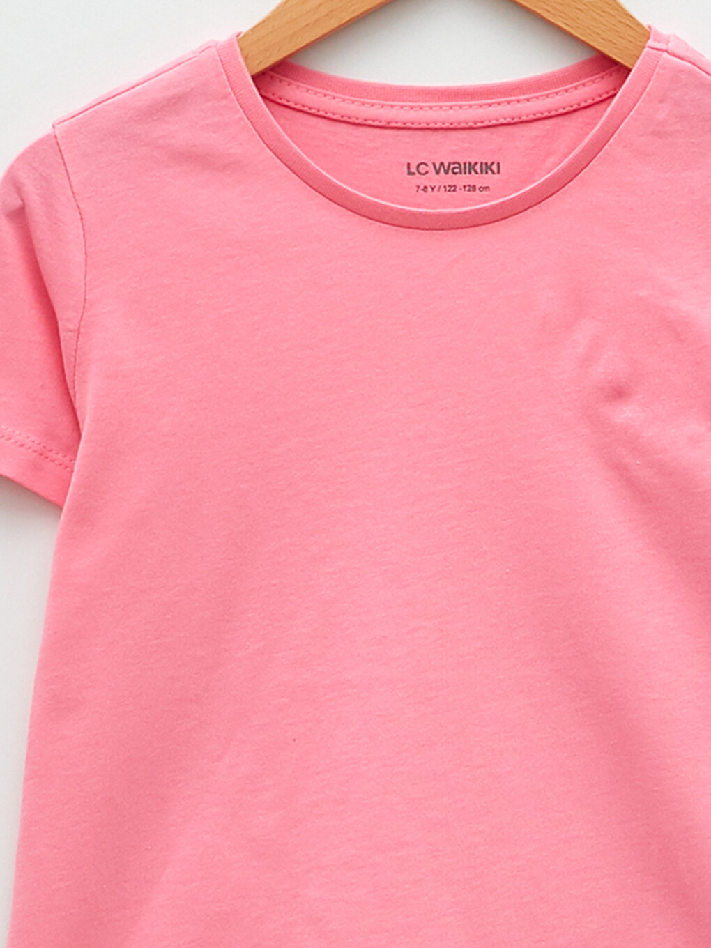 Crew Neck Basic Short Sleeve Cotton Girls T-shirt-2