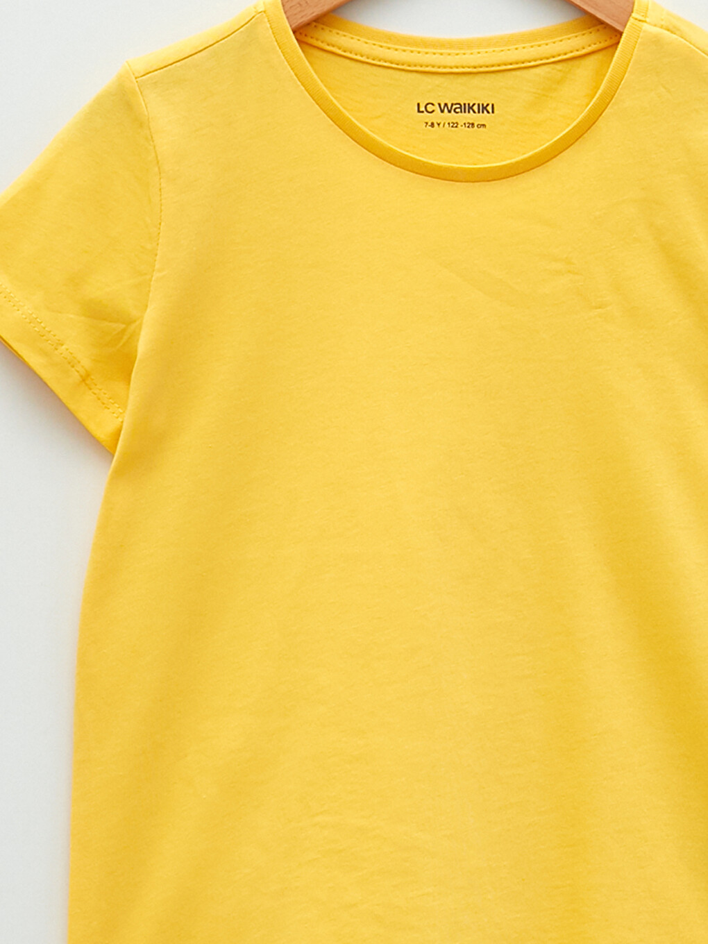 Crew Neck Basic Short Sleeve Cotton Girls T-shirt-2