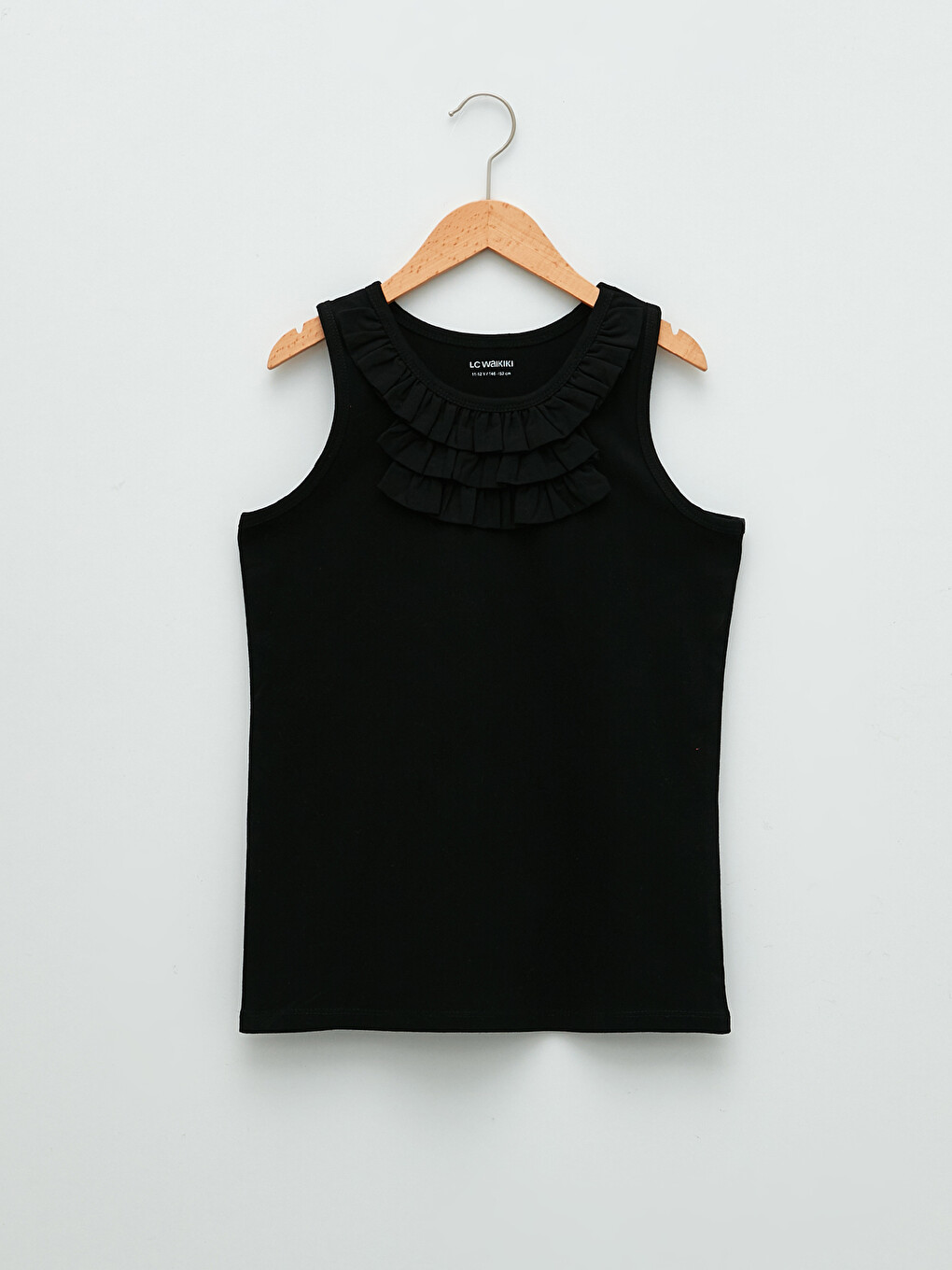 Crew Neck Basic Ruffle Detail Girl Athlete