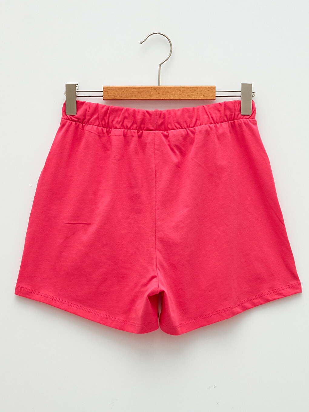 Basic Cotton Girls' Shorts With Elastic Waist-1