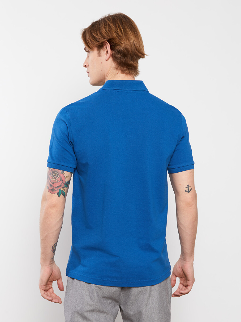 Polo Neck Short Sleeve Pique Men's T-shirt-5