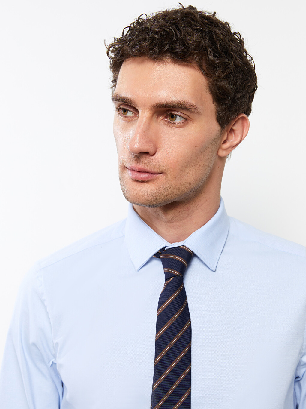 Slim Fit Long Sleeve Oxford Men's Shirt-2