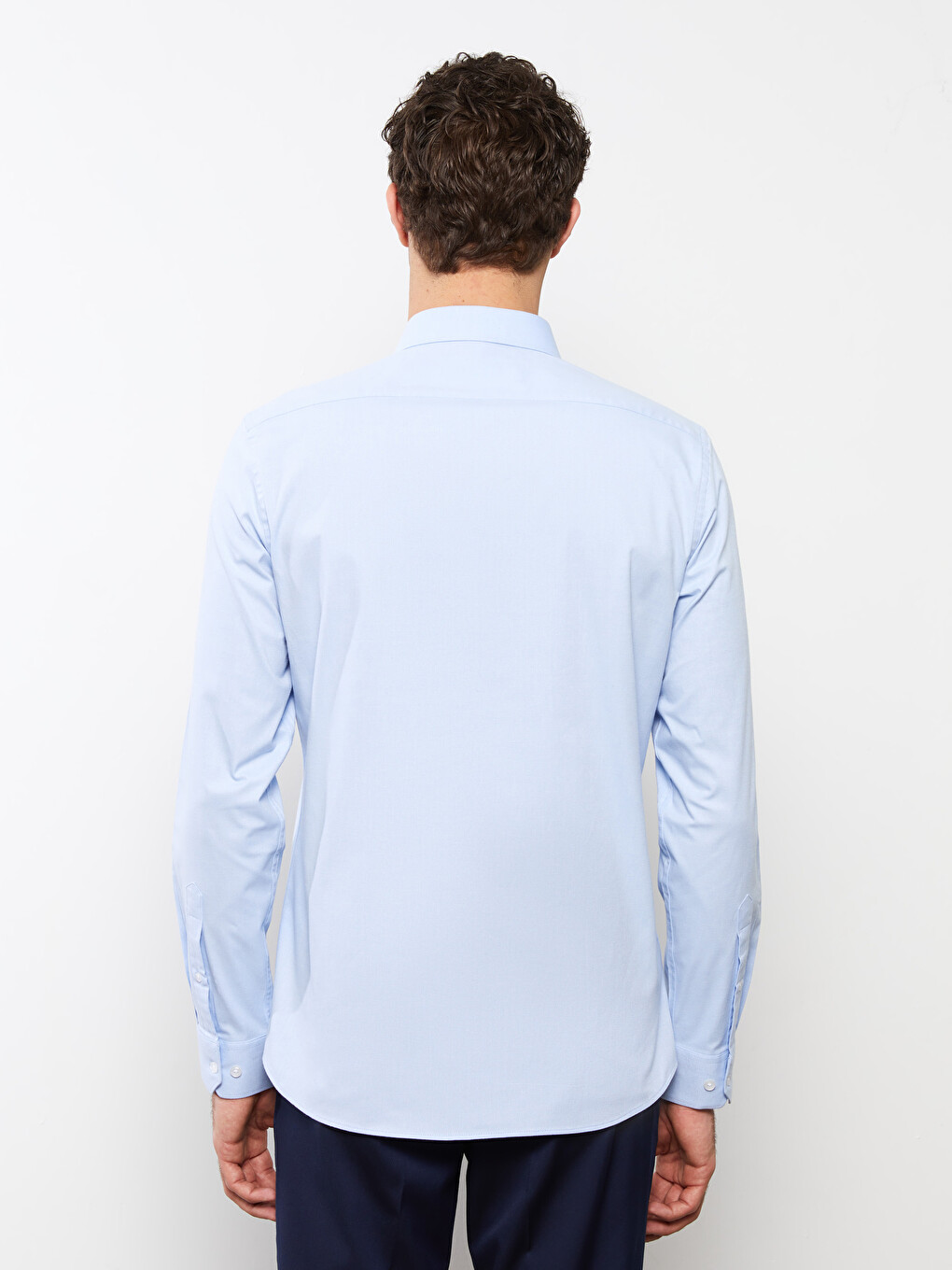 Slim Fit Long Sleeve Oxford Men's Shirt-3
