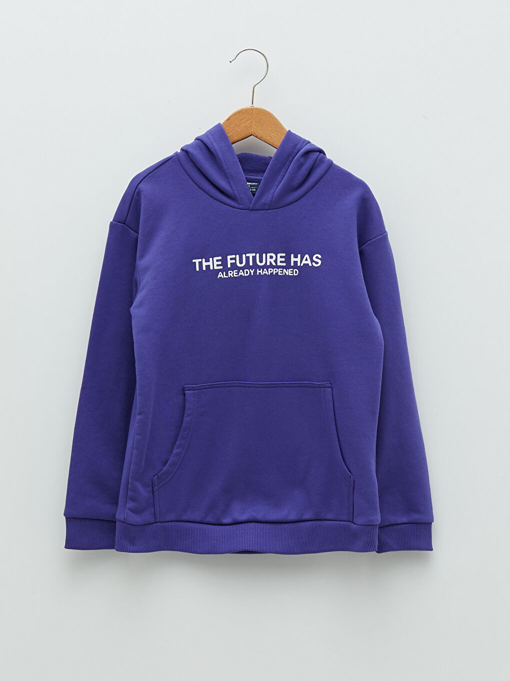 Mor Kapüşonlu Baskılı Uzun Kollu Erkek Çocuk Sweatshirt