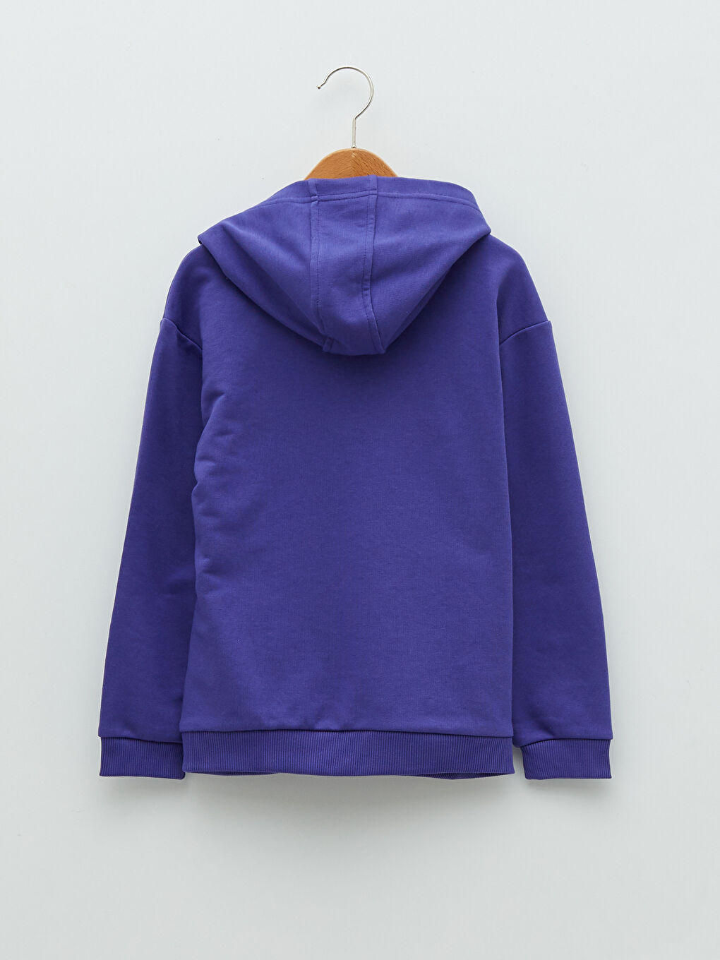 Mor Kapüşonlu Baskılı Uzun Kollu Erkek Çocuk Sweatshirt-1