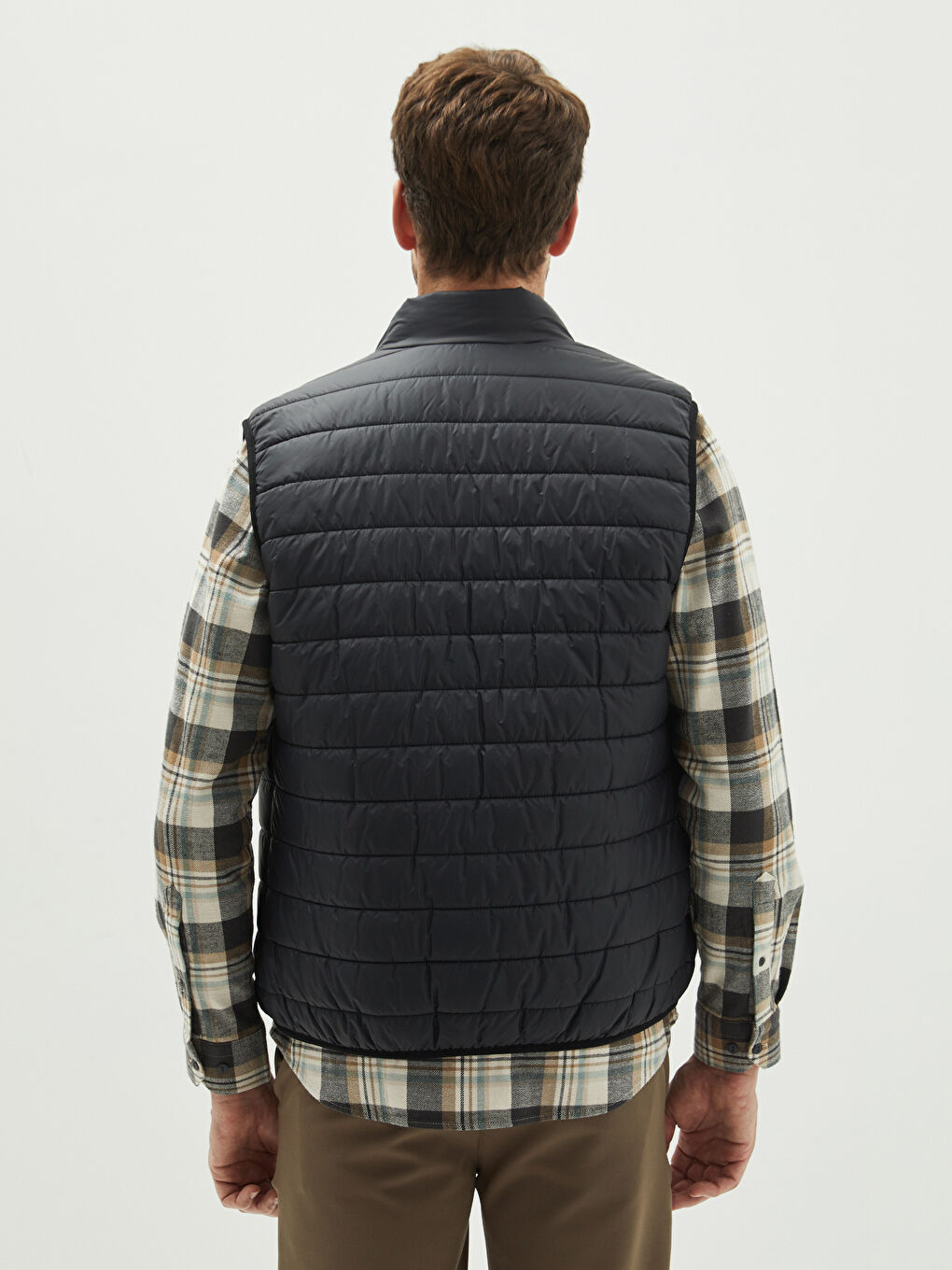 Siyah Standart Kalıp Dik Yaka Erkek Şişme Yelek-4