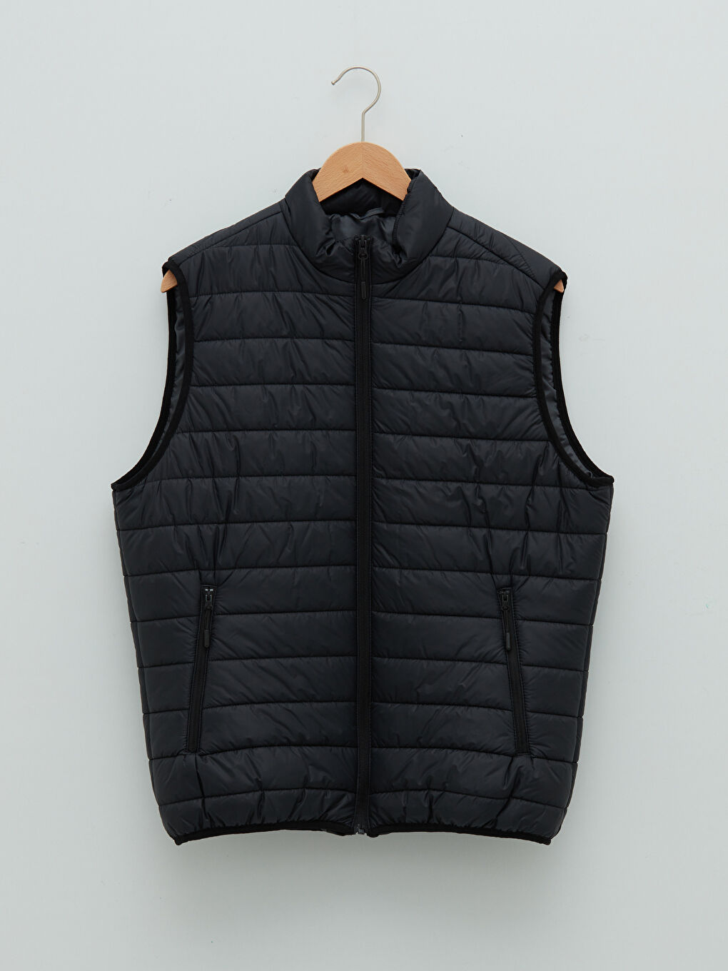 Siyah Standart Kalıp Dik Yaka Erkek Şişme Yelek-5