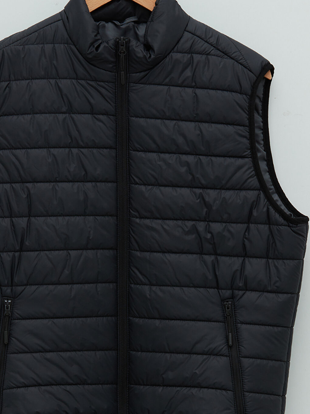 Siyah Standart Kalıp Dik Yaka Erkek Şişme Yelek-7