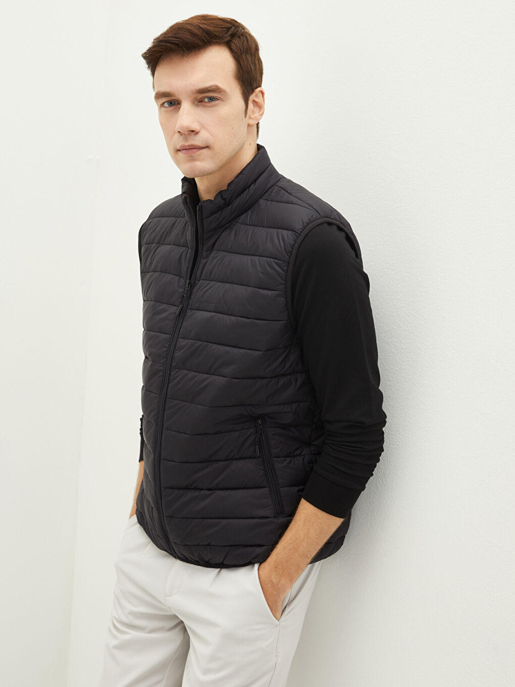 Standard Pattern High Collar Slim Men's Vest -S20158Z8-CVL