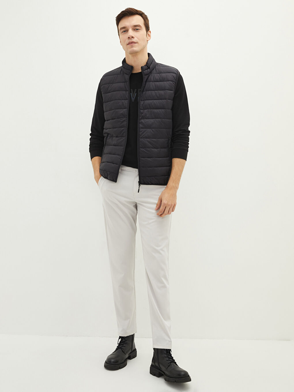 Standard Pattern High Collar Slim Men's Vest -S20158Z8-CVL