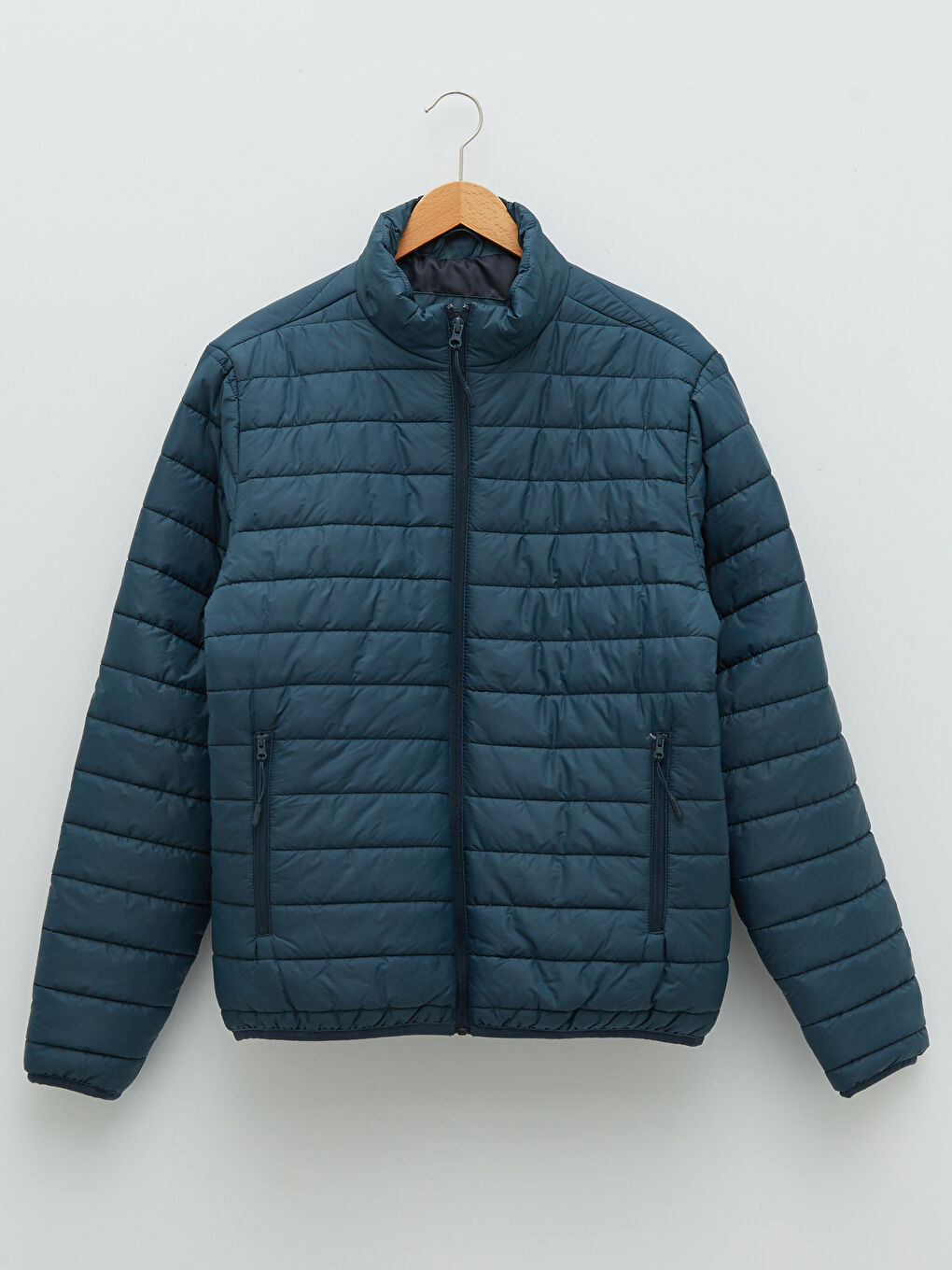 Standard Pattern Upright Collar Thin Men's Inflatable Coat-5