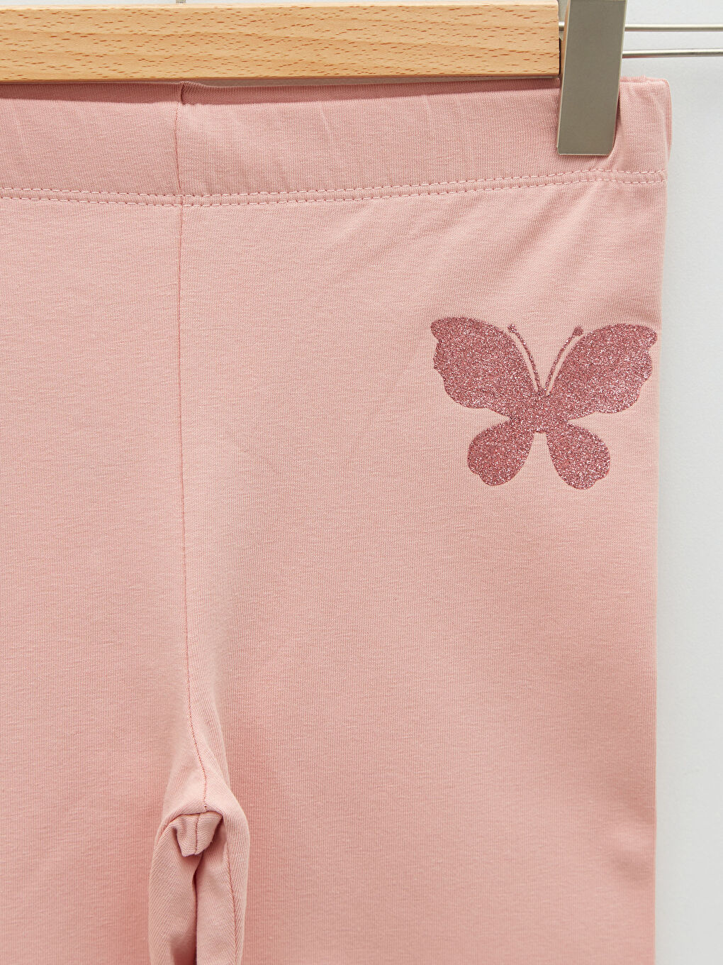 بنطلون ليجن طويل مطبوع بخصر مطاطي قطن للبنات-2