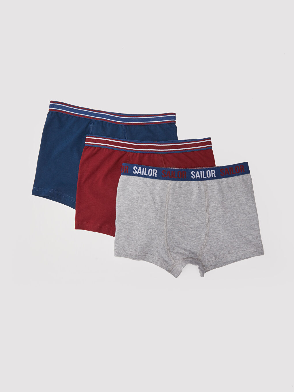 Bordo Pamuklu Erkek Çocuk Boxer 3'lü