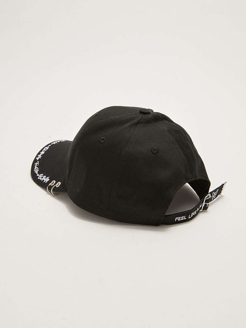 Letter Embroidered Bird Eye Detail Gabardine Women's Cap Hat-4