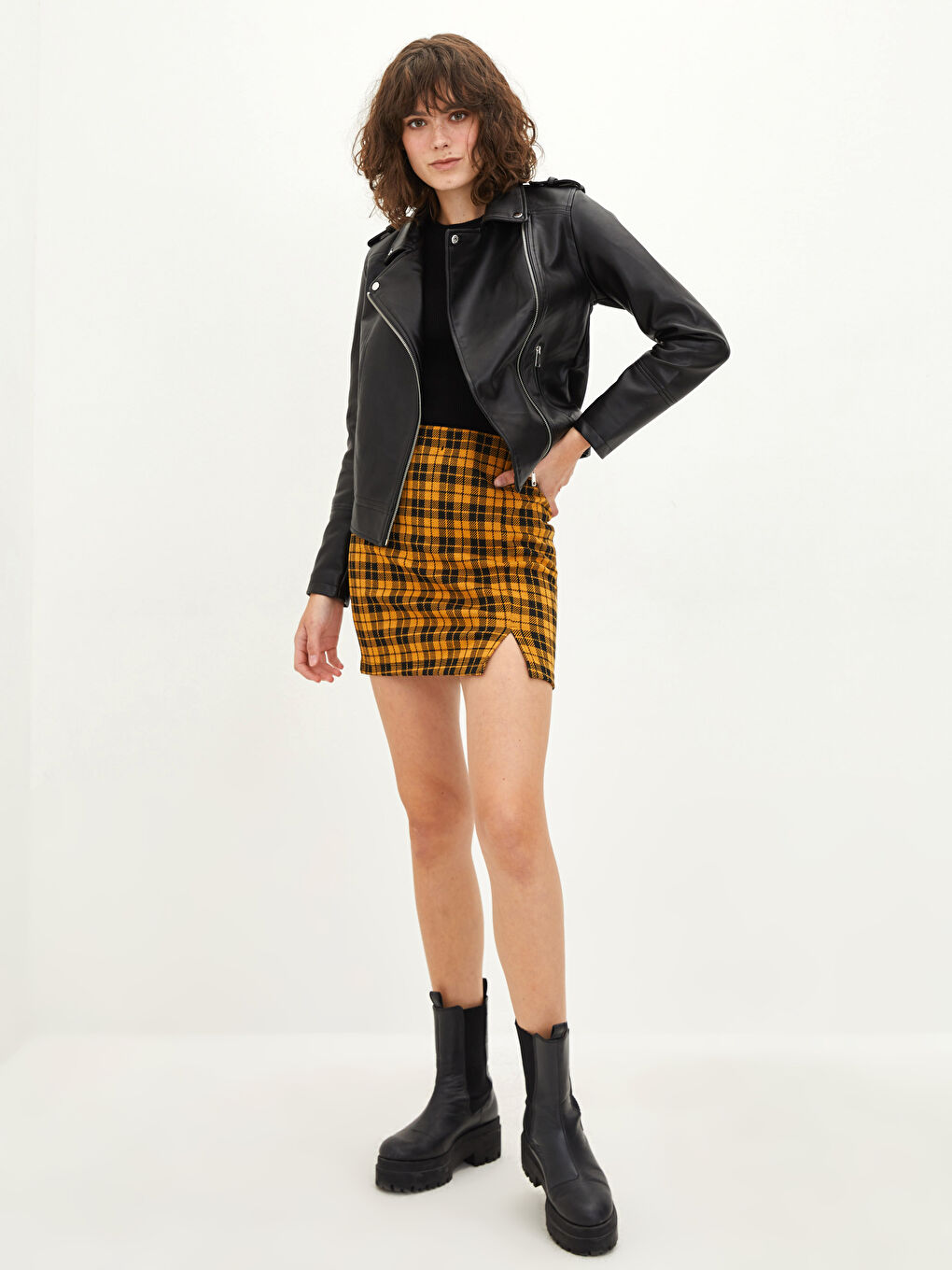 Woman BLACK Faux Leather Coat-3