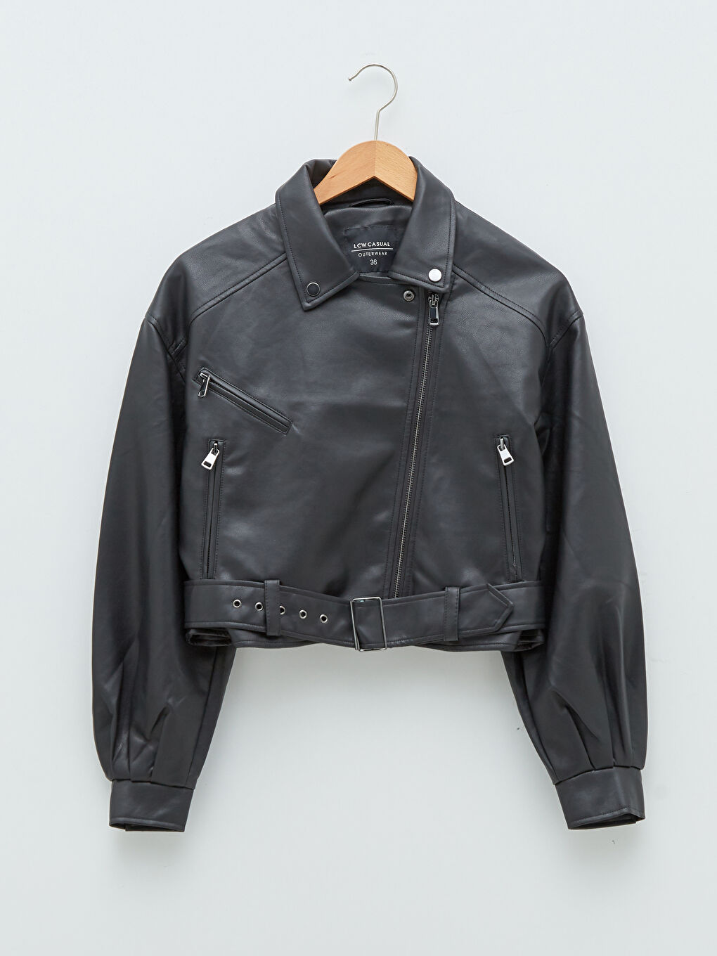 Woman BLACK Faux Leather Jacket-9